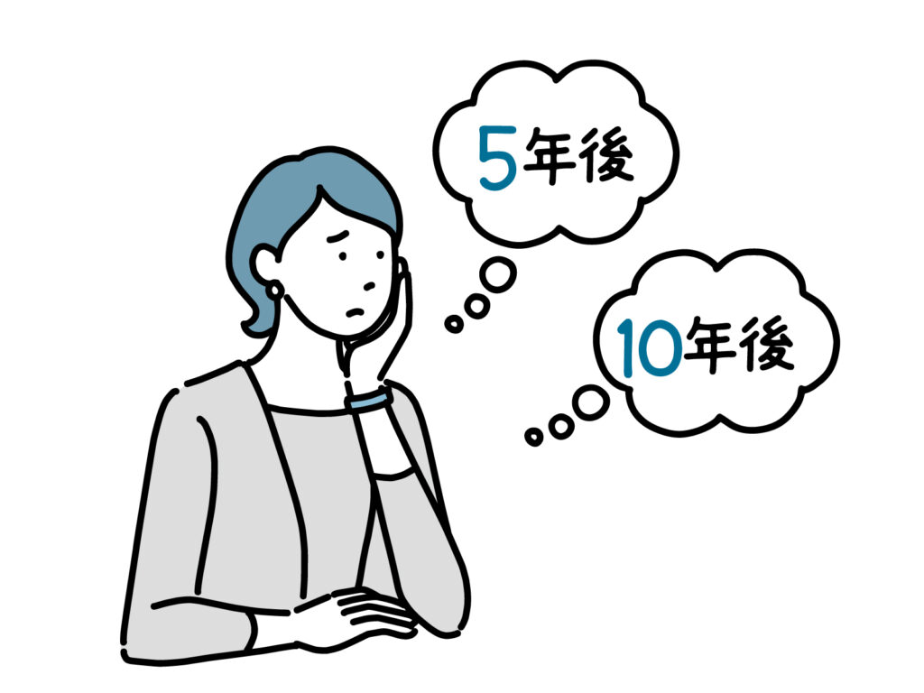 ５年後や１０年後どうなっているか不安な女性